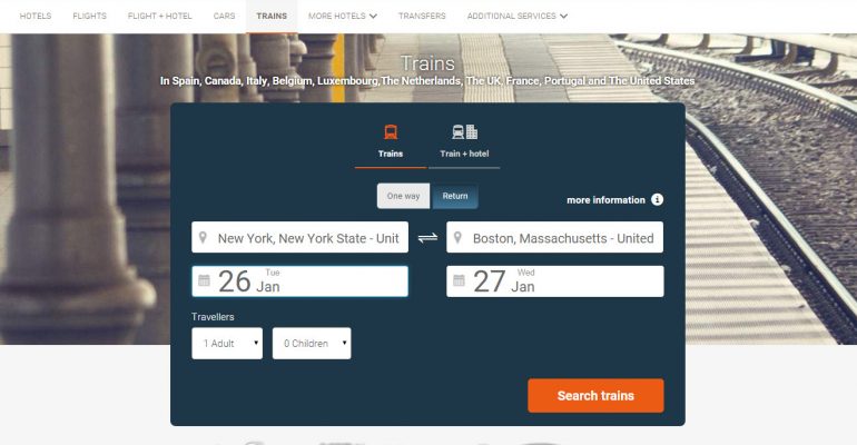 Destinia now offers train travel to the United States